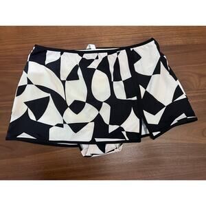 Sanctuary Black White Geometric Swim Skort NWT Size Medium